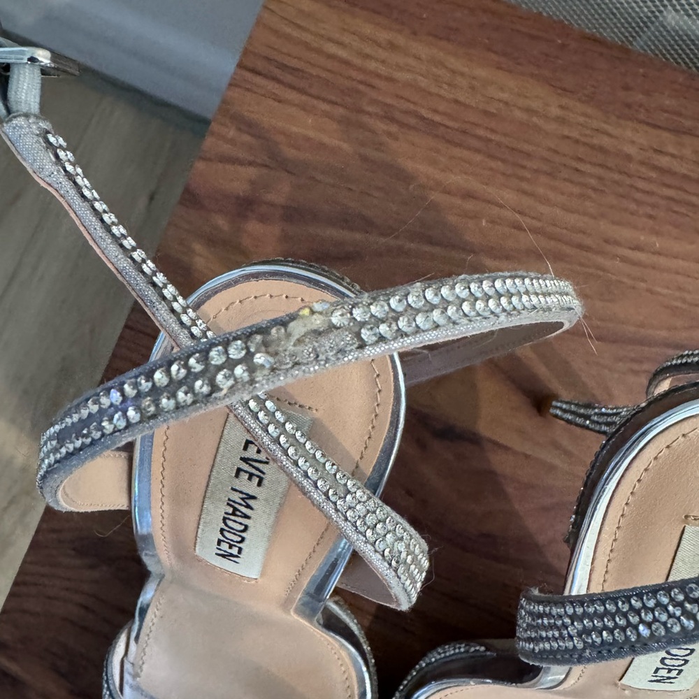 Steve Madden Silver Rhinestone Heels - Picture 4 of 7